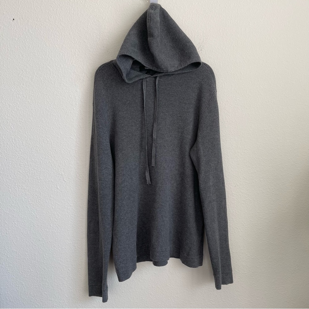 Theory Waffle Cotton Pullover Hoodie